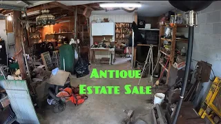 Shopping for Antiques & Vintage Junk to Resell Estate Sale Picking VideoTools Primitives