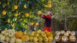 How to make fresh Quince Harvest Jam and juice in the village? - Quince dessert recipe