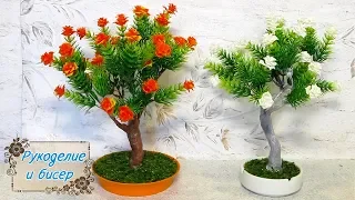 Master class. Flowering tree of artificial flowers. Easiest way.