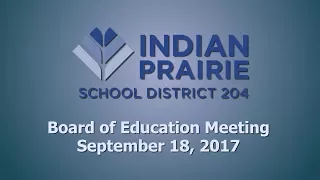 School Board Meeting: 09/18/2017