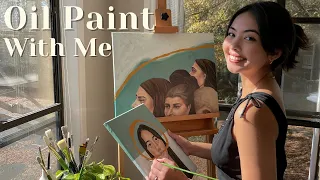 WHY YOU NEED TO FOLLOW YOUR CREATIVE INTUITION💡oil paint with me +studio decor  ☁️dreamy art vlog