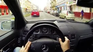 Mercedes C63 AMG Onboard POV Drive in The City Acceleration V8 Sound W204 Benz Kickdown