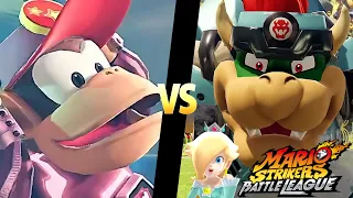 Mario Strikers Battle League Team Diddy Kong vs Team Bowser in Jungle Retreat