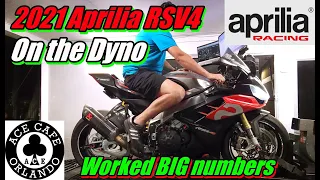 2021 Aprilia RSV4 Dyno Test WORKED OUT at the Ace Cafe in Orlando