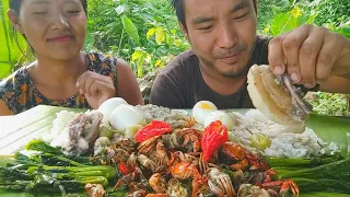 purple mud crab hunting cooking and eating Northeast india Nagaland || kents vlog.