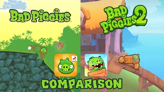 Bad Piggies vs Bad Piggies 2 | Level 1 Comparison