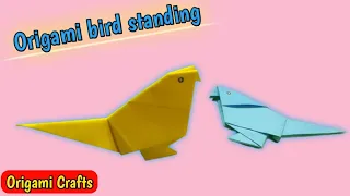 How to make a paper bird - Origami bird standing