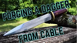 Forging A Damascus Dagger From Cable!