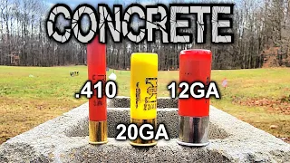 Shotgun Slugs vs Concrete Blocks .410 20ga 12ga