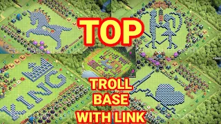 Top Troll/funny Base with link 2024||Top design base||Clash of Clans.