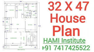 32X47 House Plan | 2BHK SET | HAMI institute | ADBZ Architects