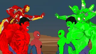 What if SuperHero: BLUE Hulk, BLUE Spiderman,BLUE IROMAN vs RED Hulk, RED Spiderman, RED IROMAN