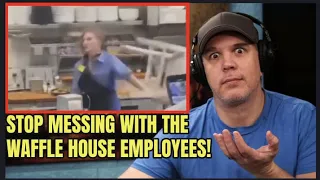 WAFFLE HOUSE EMPLOYEE EMPLOYEE CATCHES CHAIR MID AIR IN BRAWL