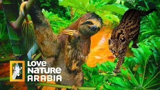 حيوان الكسلان ثنائي الاصابع في مواجهة حيوان الاسلوت المفترس | Love Nature