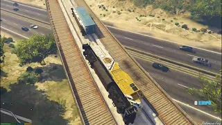 Grand Theft Auto V || Train Crashed || Train Driving