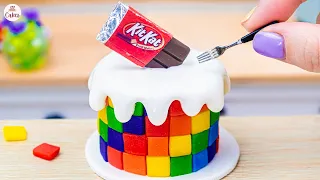 Tiny Rainbow Kitkat Cake🌈1000+ Miniature Rainbow Cake Recipe🌞Best Of Rainbow Cake Ideas