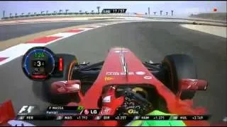 F1 Bahrain GP 2013 - With Damaged Wing Massa Losing Places