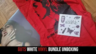 GUTS by Olivia Rodrigo white vinyl bundle unboxing