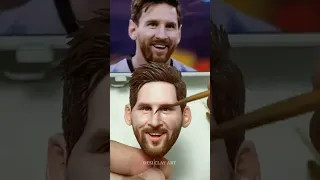 Lionel Messi ⚽head made from polymer clay, Handmade Desi ClayArt#Shorts#ytshorts