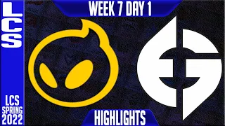 DIG vs EG Highlights | LCS Spring 2022 W7D1 | Dignitas vs Evil Geniuses