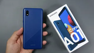 Samsung Galaxy A01 Core Blue unboxing, camera, antutu, gamming test