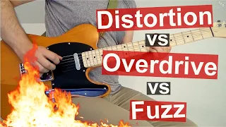 Distortion vs Overdrive vs Fuzz (Guitar Effects Demonstration)