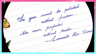 Motivational Quotes | Neat Cursive Handwriting Style | How to Improve Handwriting