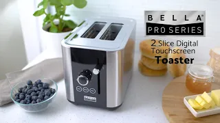 BELLA Pro 2 Slice Digital Toaster, Stainless Steel