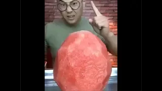 guy eats watermelon in one second...