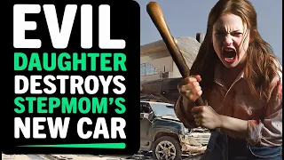 Evil Daughter Destroys StepMoms New Car, What Happens Next Is Shocking