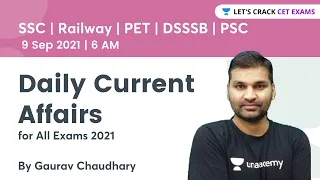 9 September Current Affairs 2021| Current Affairs for All Exams | Daily Current Affairs | Gaurav Sir