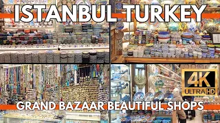 ISTANBUL TURKEY CITY CENTER GRAND BAZAAR BEAUTIFUL SHOPS 2024 | 4K ULTRA HD WALKING TOUR VIDEO