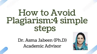 How to avoid plagiarism || 4 Simple steps