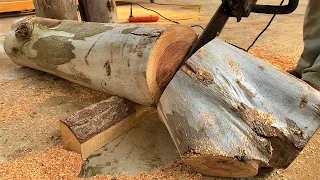 Simple But Amazing Woodworking Idea // An Incredibly Strong & Easy Bed Out Of Large Stumps & Pallets