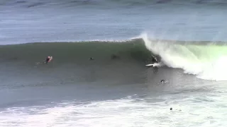 The Hook - South Swell Santa Cruz CA - Surfer nearly hits bird