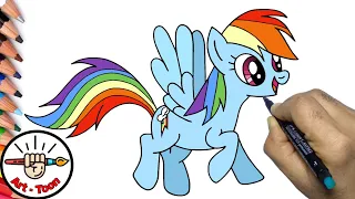 how to draw Rainbow dash from my little pony step by step easy