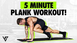 5 Minute Plank AB Workout (No Equipment Needed!) | V SHRED