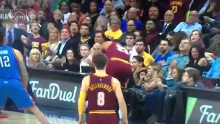 Lebron James knocks out woman sitting court side 12-17-15