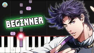 JoJo OP 2 - "Bloody Stream" - BEGINNER Piano Tutorial & Sheet Music