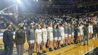 Navy Women "Sing Second" Following 61-60 Win over Army at Annapolis Jan 22, 2022.