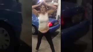 Crazy Woman Wacked-out on Meth Dances