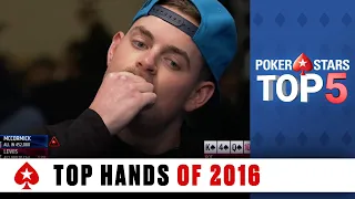 Top Poker Hands of 2016 ♠️ Poker Top 5 ♠️ PokerStars Global
