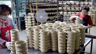 How to Mass Produce Clay Pot. Interesting Korean Pottery Manufacturing Factory