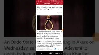 Killer of Ondo Ex deputy governors daughter to die by hanging.