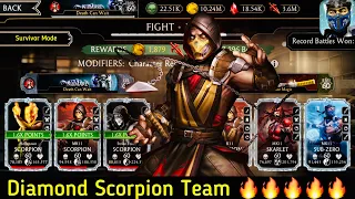 FW Survivor Mode elder Tower Battle Diamond Scorpion Team Gameplay | MK Mobile | #41