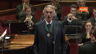 Da brividi, Bocelli canta l'Inno di Mameli per i terremotati di Camerino