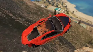 GTA 5 Driving off Mt Chiliad Crashes Compilation #21 (With Roof And Door Deformation)