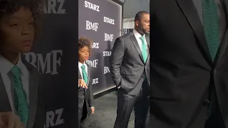 👑 50 CENT AND HIS SON SIRE LOOKING FLY IN MATCHING SUITS AT THE BMF PREMIERE IN HOLLYWOOD