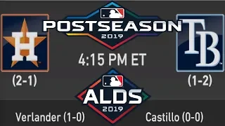 MLB POSTSEASON ALDS GAME 4| Houston Astros vs.Tampa Bay Rays | 10/8/19 Gameplay Prediction