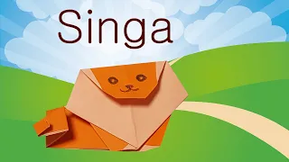 cara membuat singa dari kertas origami, singa, seni melipat singa dari kertas, origami, mudah